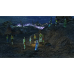 Yuna macht es sich am Lagerfeuer gemütlich