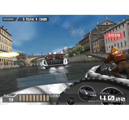 Eine Verfolgungsfahrt mit einem Speedboat. Cool!