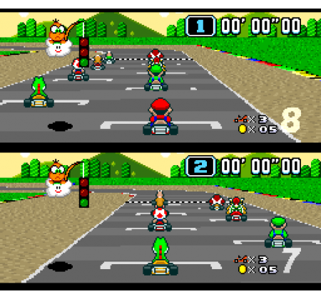 Zwei Spieler fahren im Split Screen